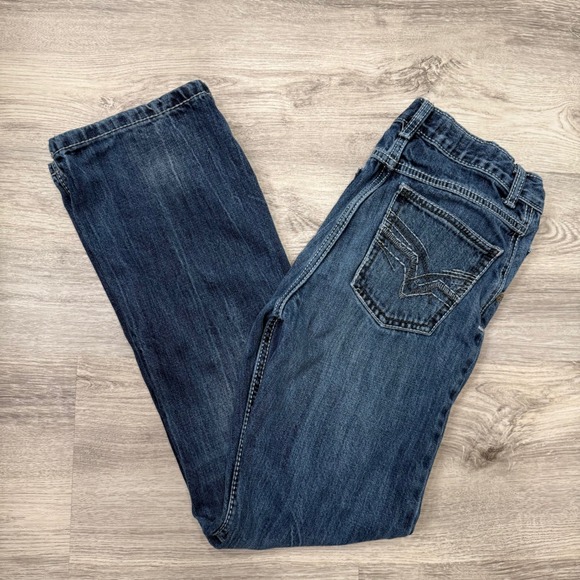 Wrangler 20X Relaxed Fit Boys Jeans Size 12 Blue Denim Casual Distressed - Picture 1 of 9